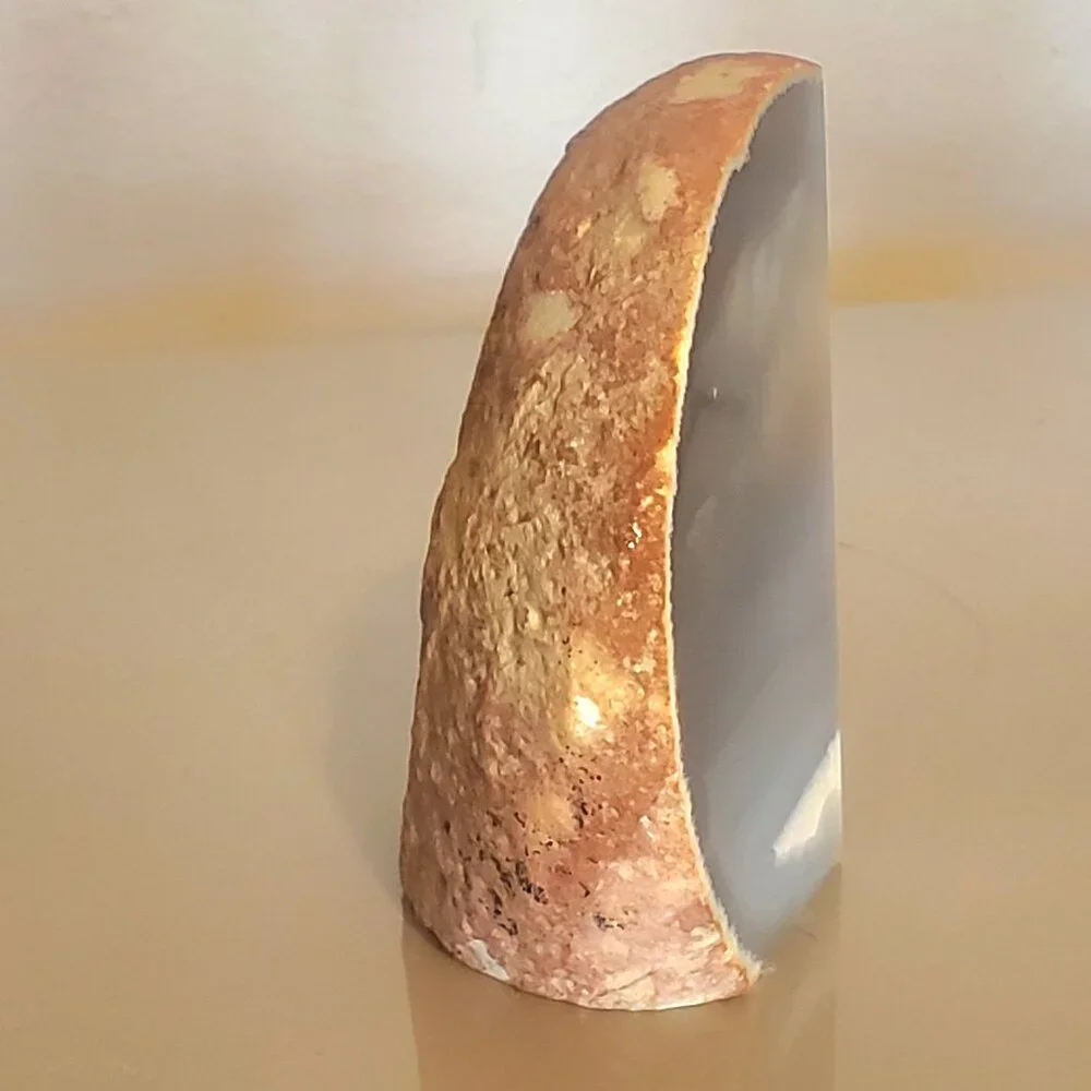 Geode bookend natural agate